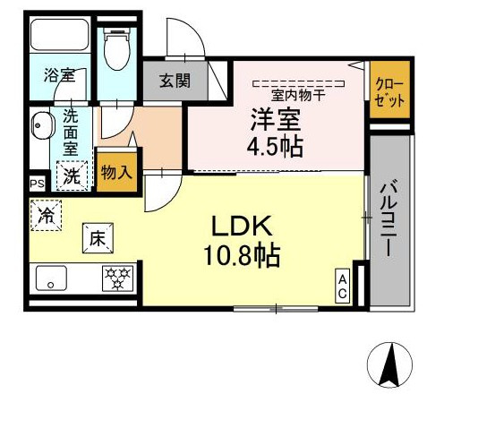 川崎市多摩区登戸のアパートの間取り