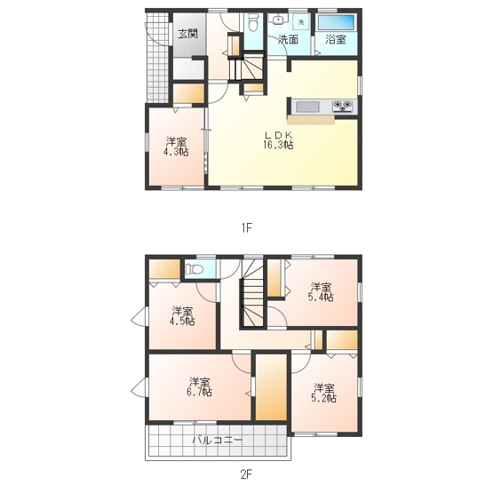 【間取り】 | 富士市今泉2期　新築戸建て　1号棟