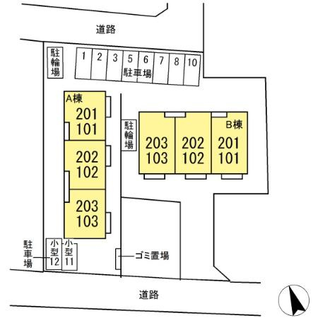 GLAD上本郷　Aの区画図