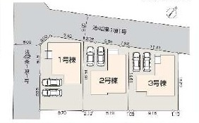 鶴ヶ島市下新田新築戸建の区画図