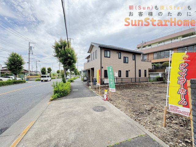 【サンスターホーム現地販売物件】青梅市長淵1丁目　建築条件なし売地　土地面積40坪超えの前面道路含む現地写真