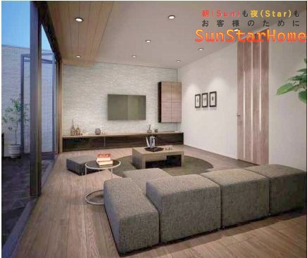 【サンスターホーム現地販売物件】青梅市長淵1丁目　建築条件なし売地　土地面積40坪超えの完成予想図|参考内観プランです。