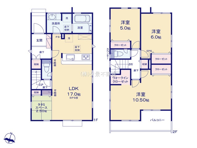 《仲介手数料無料》久喜市栗原４丁目12-5新築一戸建てブルーミングガーデンの間取り