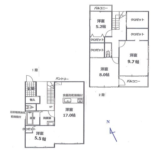 【間取り】 | 久喜市南2丁目　新築戸建　全2棟　2号棟