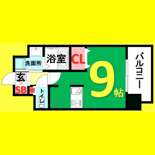 プレサンス新栄リミックス　名古屋市賃貸　仲介手数料無料の間取り