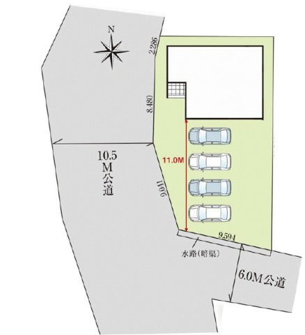 玉村町上飯島2期（全1棟）1号棟の区画図
