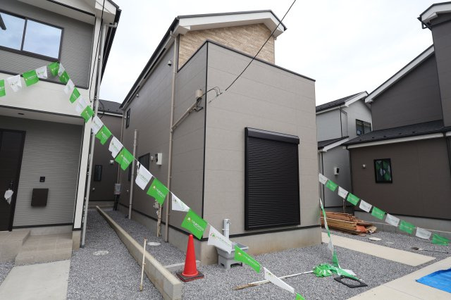 《仲介手数料無料》久喜市野久喜395新築一戸建てリガーレの外観|撮影日 2026年7月13日 15:30 曇り