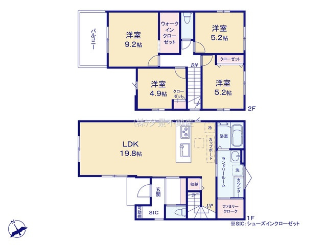 《仲介手数料無料》久喜市野久喜395新築一戸建てリガーレの間取り