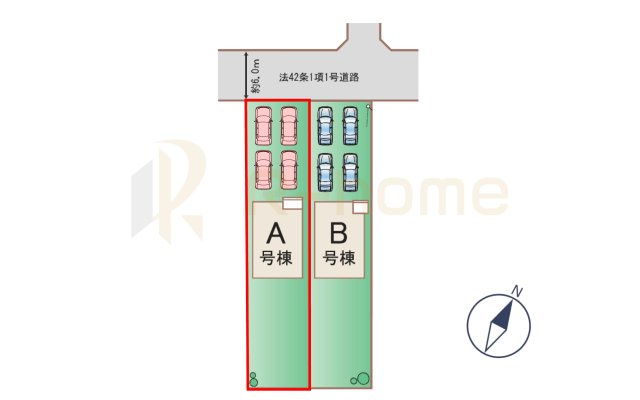 ひたちなか市相金町　新築戸建て　A号棟の区画図|大きなお買い物だからこそ、メリット・デメリットを伝えさせて頂きます。
R-homeにお任せください♪