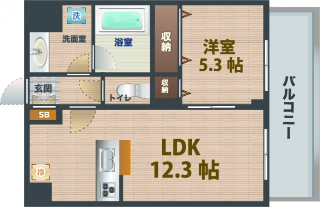 【間取り】 | パークスリー高円寺 | 1LDKのお部屋です。