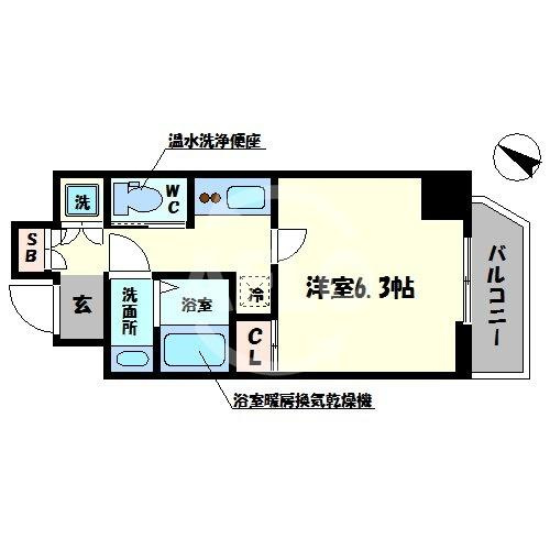 ララプレイス京町堀プロムナードの間取り|ララプレイス京町堀プロムナード　間取り