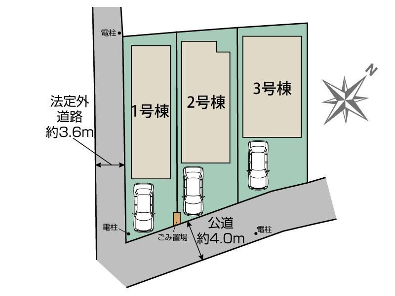 板橋区西台2丁目　新築戸建　全3棟の区画図|区画図

現地ご見学希望・資料請求などお気軽にお問い合わせ下さい！
03-5990-5201