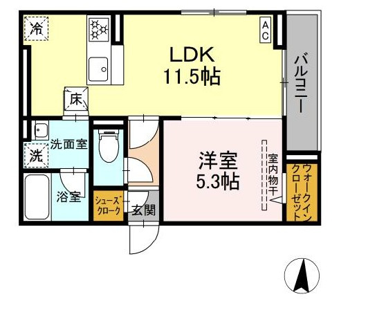 川崎市多摩区登戸のアパートの間取り