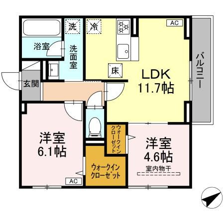 川崎市多摩区生田１丁目のアパートの間取り