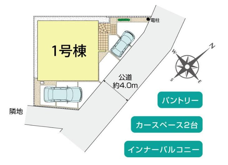 中央区上矢部２丁目新築戸建て　１号棟の区画図|区画図「中央区上矢部２丁目新築戸建て」