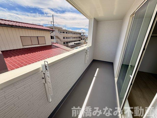 【新築】高崎市筑縄町　限定１棟　ハートフルタウン　新築建売のバルコニー|広々としたバルコニーです