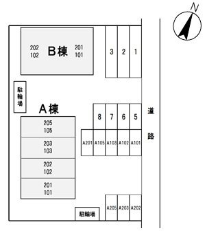 メープル湊 Bの区画図