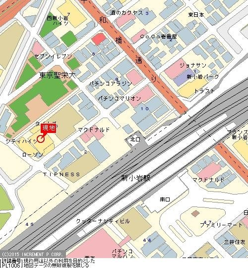 シティハイツ新小岩の地図