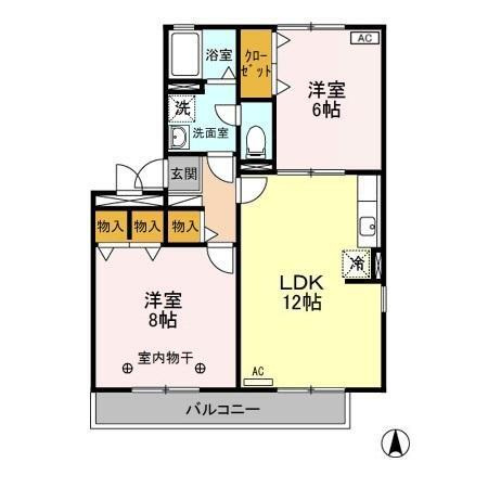 ジュネスなかじま　Ｄの間取り