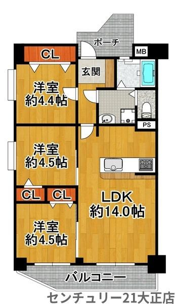 藤和シティコープ市岡の間取り