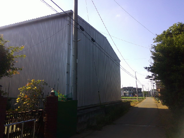 常総市大沢の倉庫の周辺