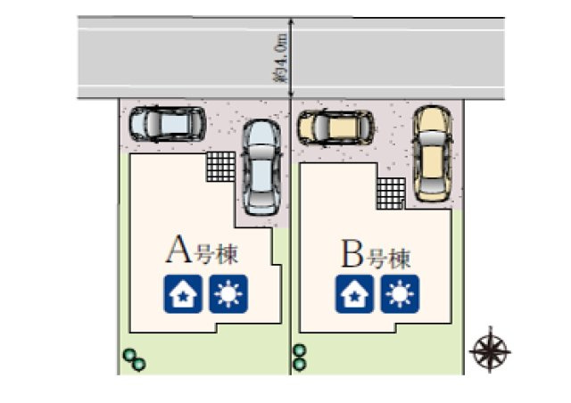 八王子市　富士見町　新築一戸建て　２期の区画図|～全2棟の新築一戸建て　カースペース２台～
