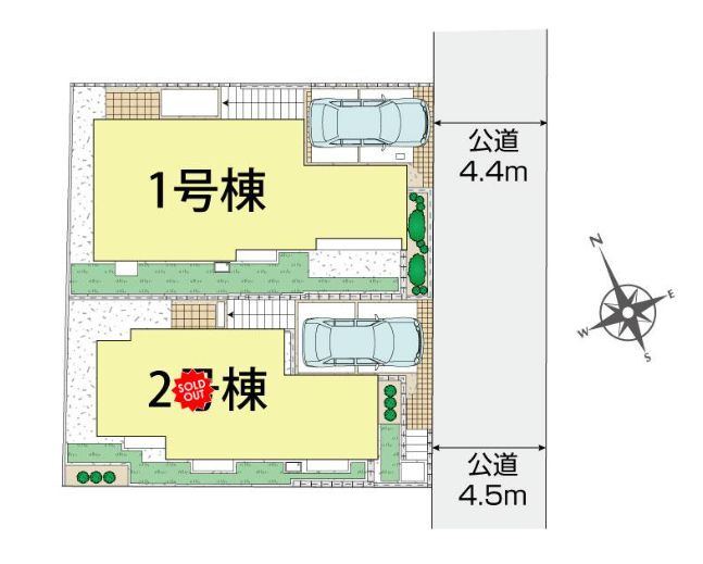旭区中沢3丁目新築戸建て　3期1号棟の区画図|区画図「旭区中沢3丁目新築戸建て」