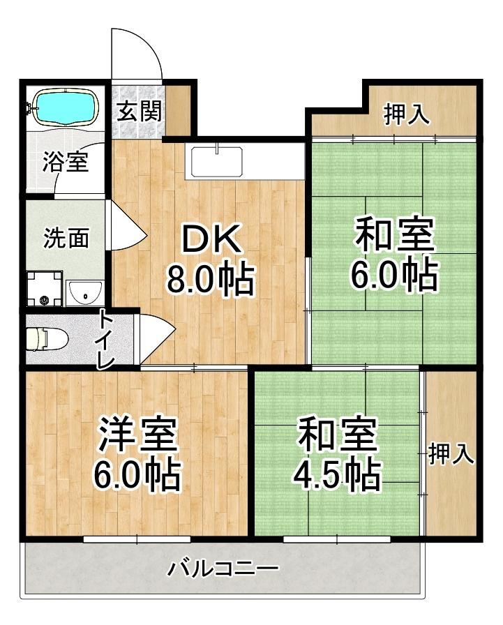 グリーンコーポM＆Cの間取り