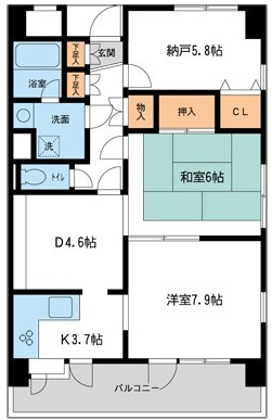 エスポワール東所沢の間取り
