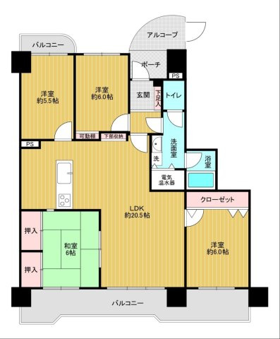 【間取り】 | ふよう香椎浜ハイツD三号棟☆仲介手数料無料☆