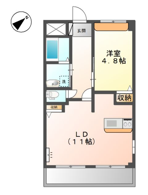 加古川市尾上町安田のアパートの間取り