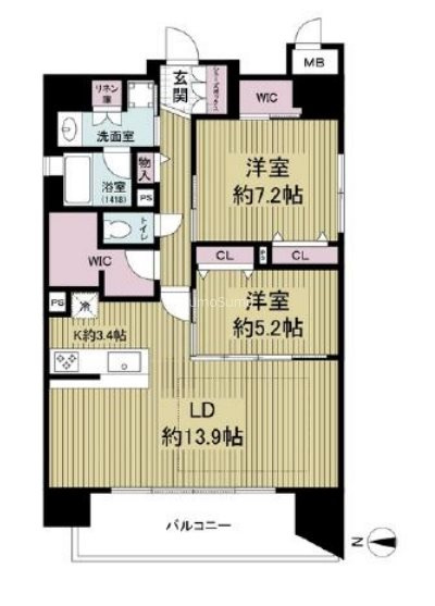 レジュールアッシュ谷町四丁目グランクラスの間取り