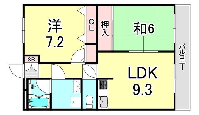 芦屋ライフの間取り