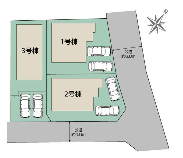大野城市乙金東３丁目の新築一戸建の区画図|大野城市乙金東3丁目3棟 区画図 