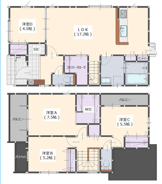 For.M 東区香住ヶ丘5丁目1期 1号棟の間取り