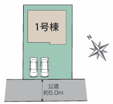 福岡市西区野方４丁目　１号棟の区画図