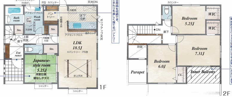 福岡市西区野方４丁目　１号棟の間取り