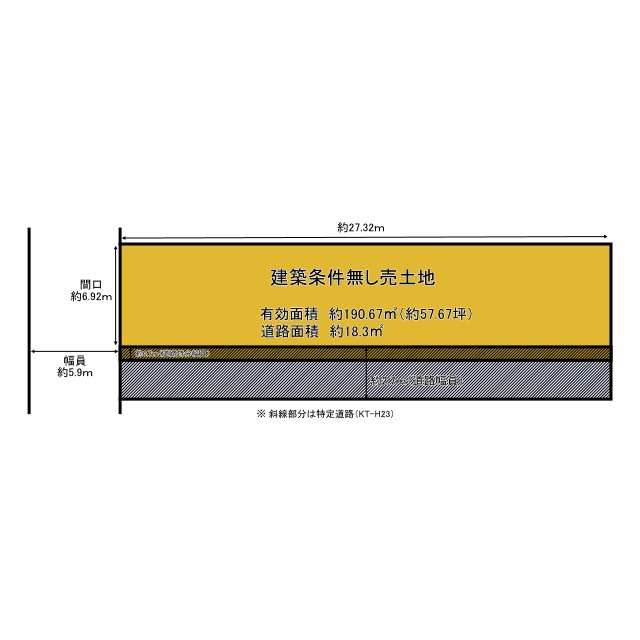 京都市北区紫竹下緑町　建築条件無し売土地の土地図