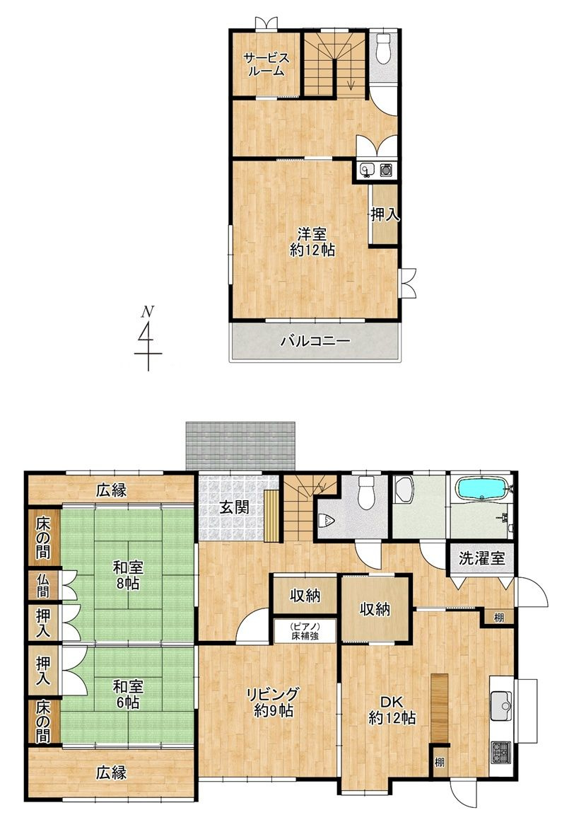 小郡市小郡　中古戸建の間取り