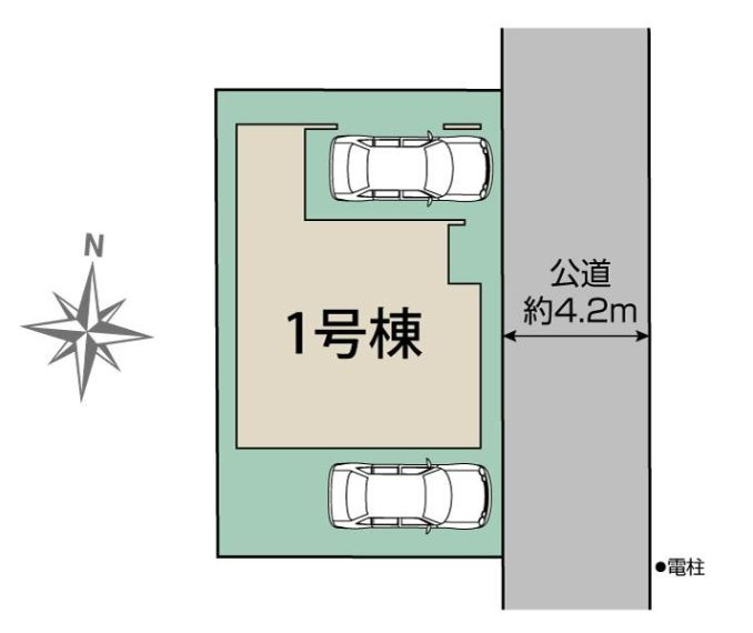 仲介手数料無料　所沢市向陽町・新築全1棟の区画図