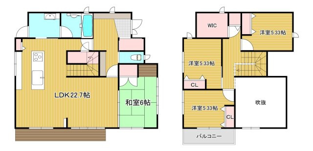 小郡市二森　中古戸建の間取り
