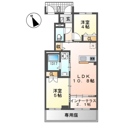 仮）夜臼6丁目新築アパートの間取り