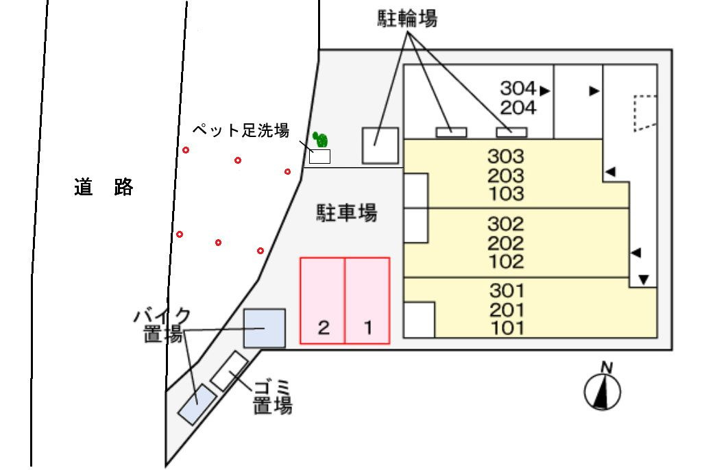 ルリアンラポーズの駐車場