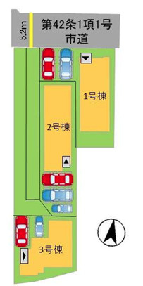 早良区次郎丸４丁目１期　２号棟の区画図