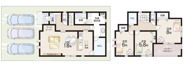姫路市勝原区宮田　第2期　新築一戸建ての間取り