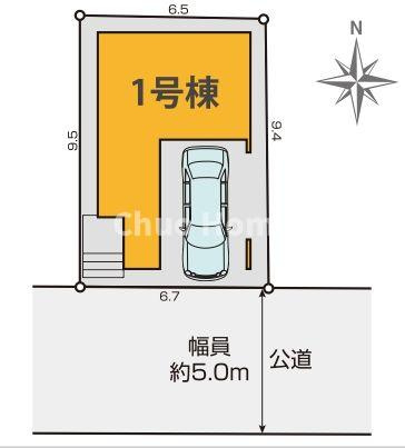 荒川区町屋3丁目新築分譲住宅の区画図|【区画図】南道路！