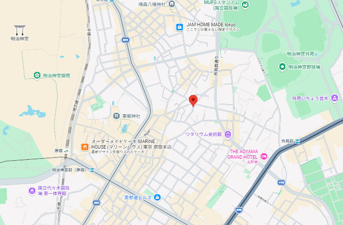 渋谷区神宮前３丁目の店舗事務所の地図