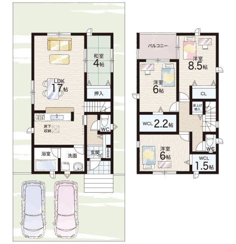 富田林市高辺台　第1期　新築一戸建ての間取り|1号地