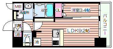【間取り】 | プレサンス立売堀ベルヴィル