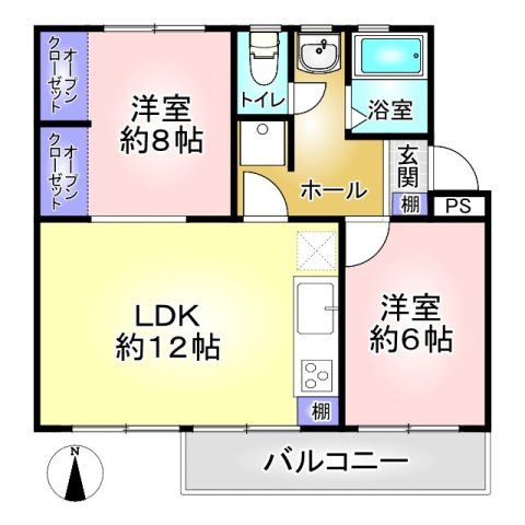 みさと団地13街区15号棟の間取り|5階建て4階部分！リフォーム済み2LDKのお部屋です
